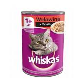 Whiskas Влажный корм для кошек от 1 года с говядиной в соусе 400 гр